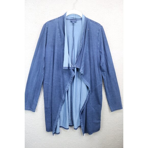 Pure Jill Indigo Long Sleeve Open Front Cardigan-XS-Pockets-Classic-BOHO - Picture 1 of 16